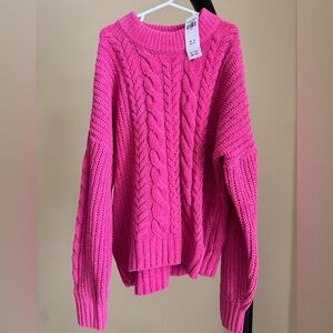Abercrombie Kids Pink Cable Knit Sweater